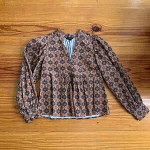 Banana Republic micro-corduroy baby-doll top